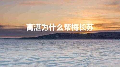 高湛为什么帮梅长苏（高湛早就知道梅长苏就是林殊吗）