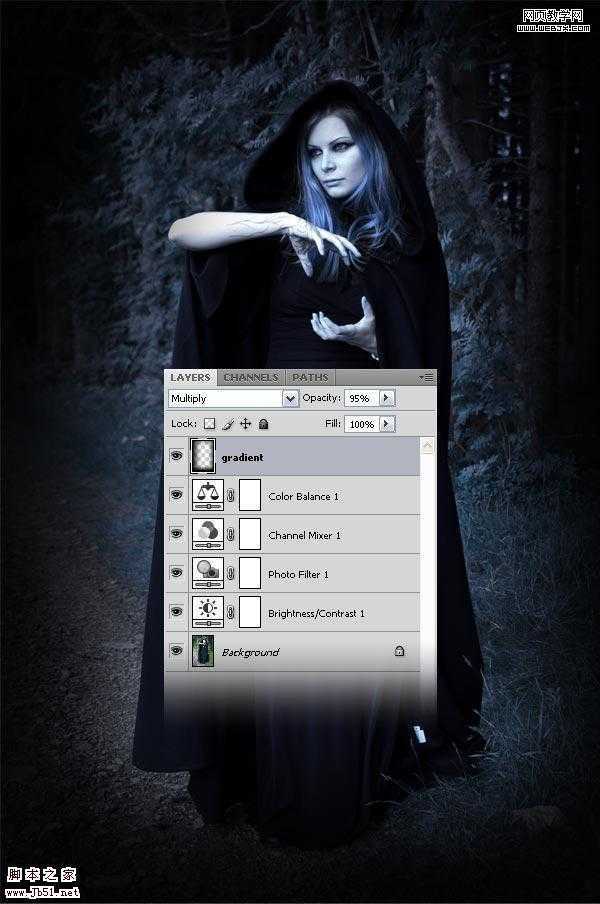 photoshop 详细制作手拿神秘魔法球的女巫师