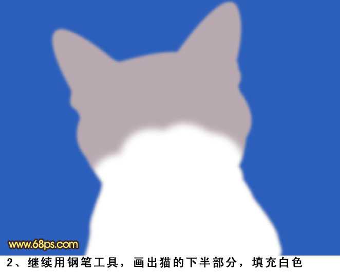 PS将鼠绘出神态逼真可爱的小灰猫