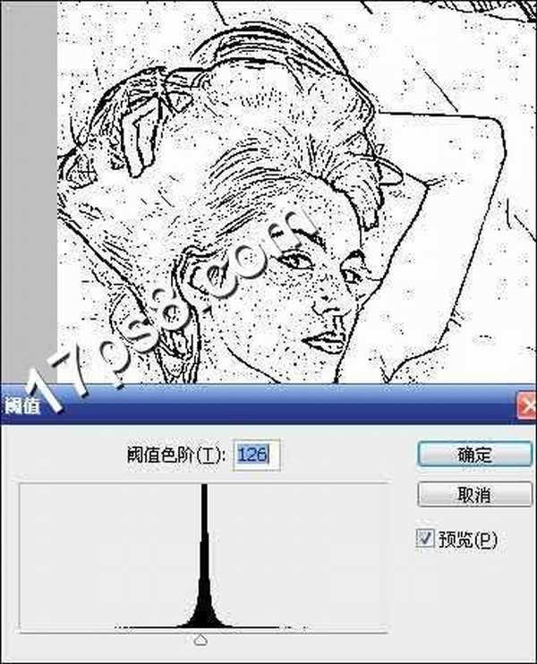 photoshop将美女照片制作出素描效果