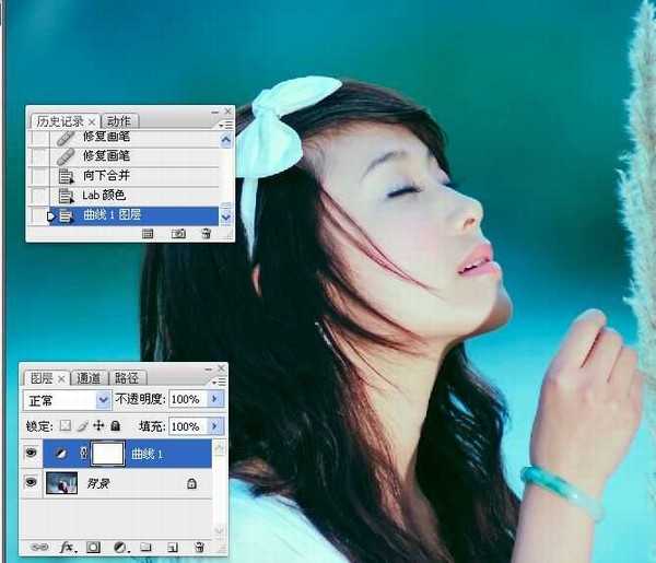 Photoshop使用LAB模式为偏暗的美女图片调出通透的阿宝色效果