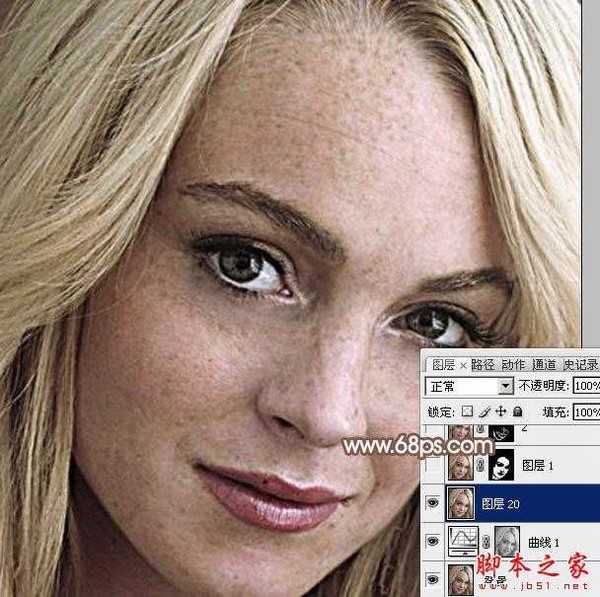 photoshop利用高斯模糊滤镜将满脸雀斑人物光滑磨皮教程