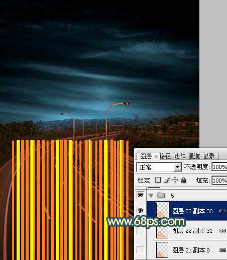 Photoshop为公路图片渲染出漂亮的夜景灯光效果